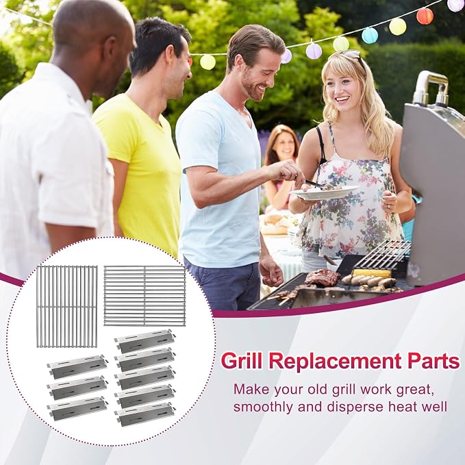 17 1/8" Stainless Steel 93281 Heat Plates and 19" Grill Grate Replacement Parts - Image 8