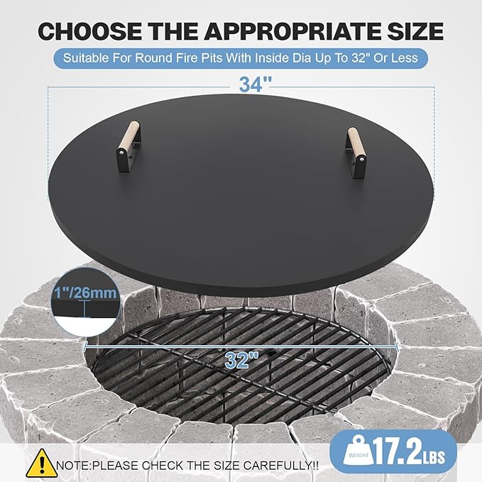 Fire Pit Lid Cover Round - Image 2