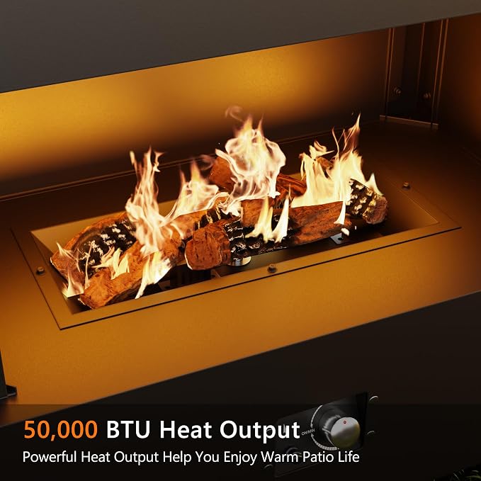 40.5''x35.4'' Propane Outdoor Fireplace, 000 BTU Patio Vent-Free Gas Heater - Image 4