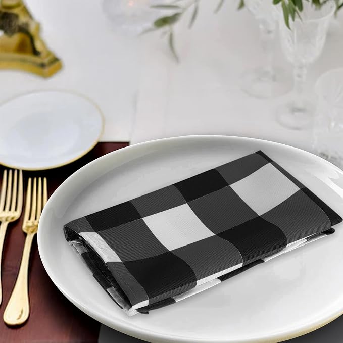 Buffalo Plaid Table Napkins Set of 25 Checkered Cloth Napkins 17x17 inch - Image 5