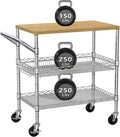 3 Tier Rolling Kitchen Carts on Wheels by BolDuckDirect
