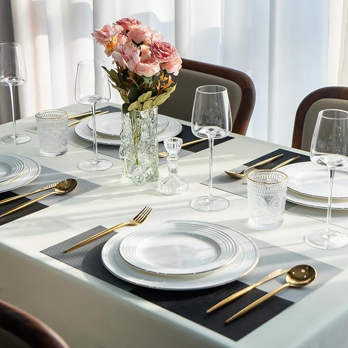 Placemats Set of 6 Vinyl/Plastic Woven Place Mats - Image 6
