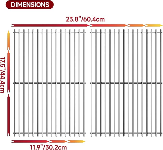 17.5" Dx23.8 W Grill Grates Replacement - Image 2