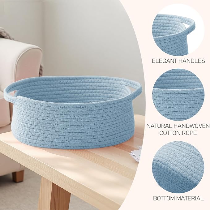 Woven Basket, Small Rope Storage Bin - Image 3