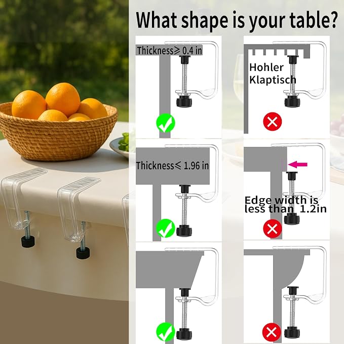 12 Pieces Adjustable Tablecloth Clips, Suitable - Image 4