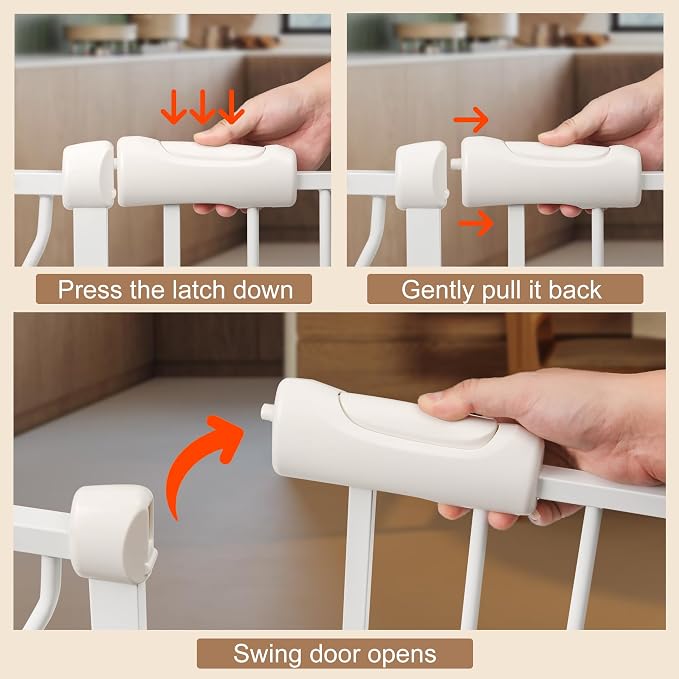 Baby Gate for Stairs No Drill 43.31-48.03 Inch, Pressure Mounted Metal Child - Image 3