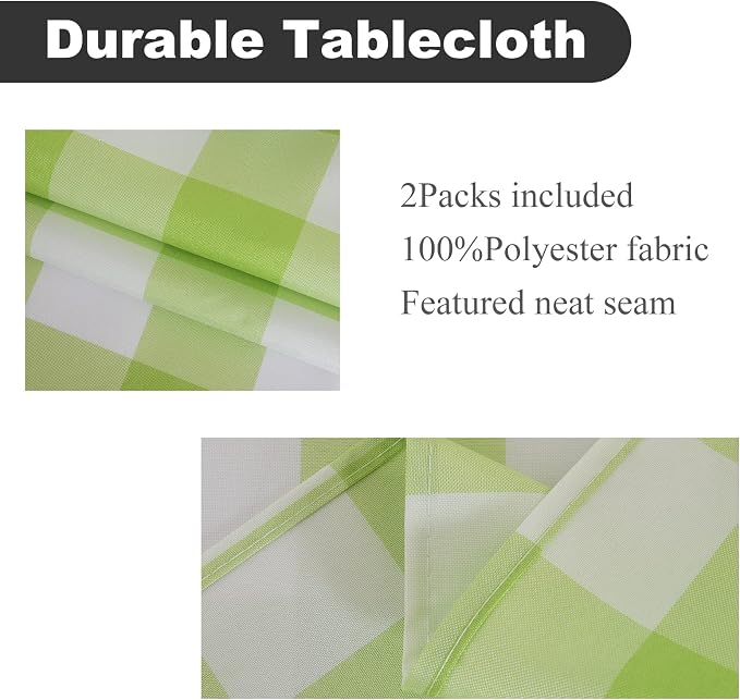 Cupuamon 2 Pack Waterproof Polyester Fabic Rectangle Checkered - Image 2