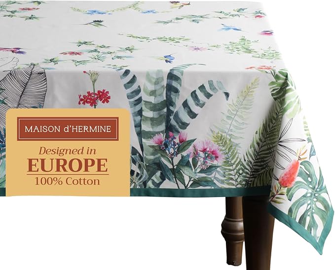 Maison d' Hermine Table Cloth Rectangle Table 100% Cotton 60 x 108 Inches by MaisondHermine