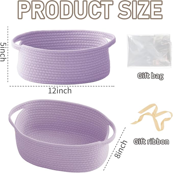 Woven Basket, Small Rope Storage Bin - Image 2