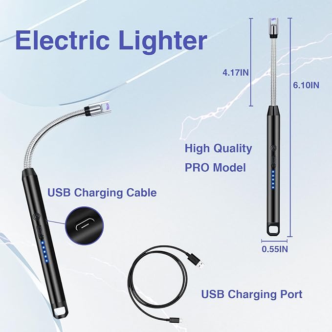 2 PCS Candle Lighter, Electric Lighter Arc Windproof Flameless - Image 7