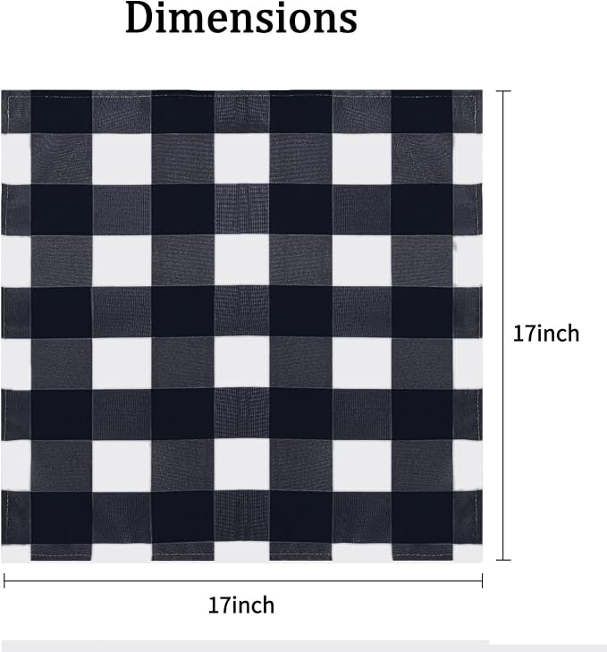 Cupuamon Buffalo Plaid Table Napkins Set of 25, 17x17 inch, Polycotton Blend - Image 2