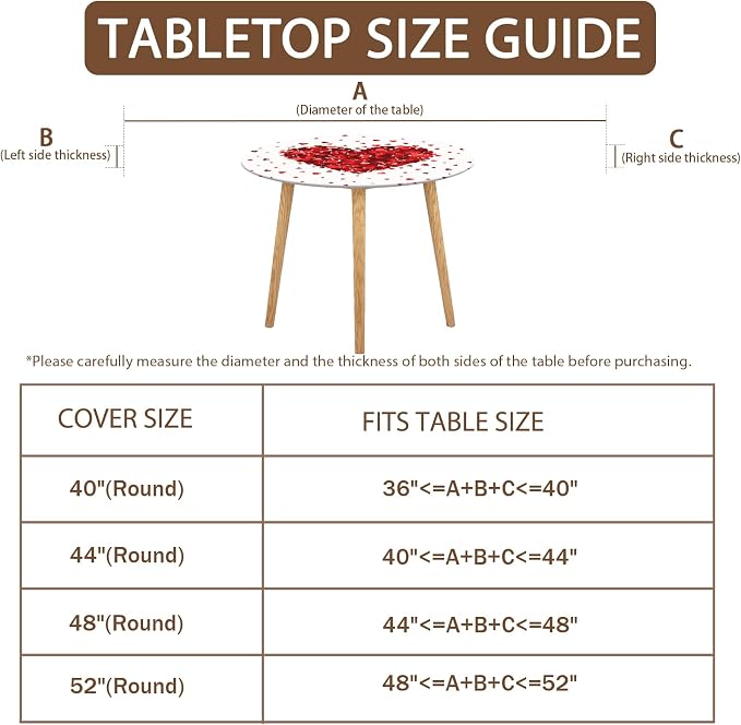 Valentines Day Round Fitted Tablecloth - Image 4