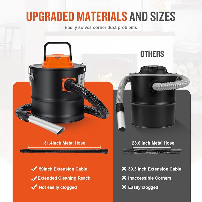 Ash Vacuum Cleaner -2.6 Gallon Fireplace Ash Vac - Image 6