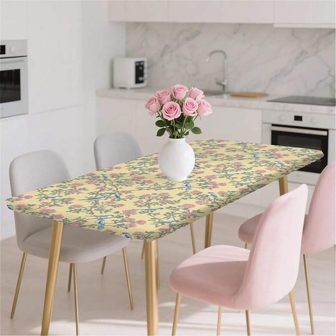 Rectangle Table Cloth Cover Waterproof Elastic Fitted Polyester Fitted - Image 7