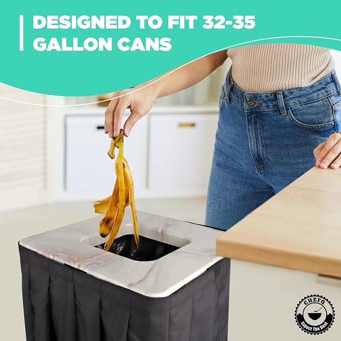 Square Black Trash Can Topper Cover - Image 7