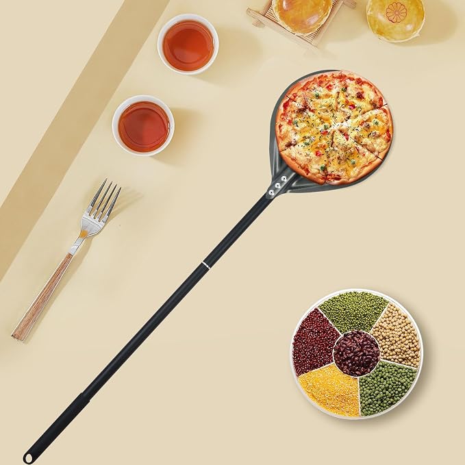 Perforated Pizza Peels 6 INCH pizza spatula paddle Long Handle Metal Pizza - Image 8