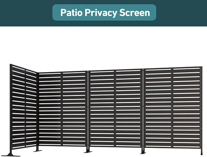 Modern Shade Metal Privacy Screen Outdoor 72" H x 48" W, Stable & Durable - Image 6