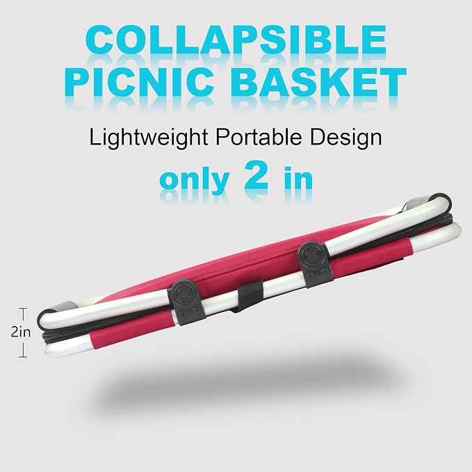Picnic Basket, SIYUAN 27L Collapsible Insulated Farmers Market Basket - Image 3