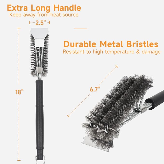 SHINESTAR Grill Brush, 18-Inch Grill Cleaning Brush - Image 2