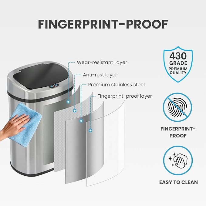 iTouchless 13 Gallon Automatic Sensor Trash Can - Image 8