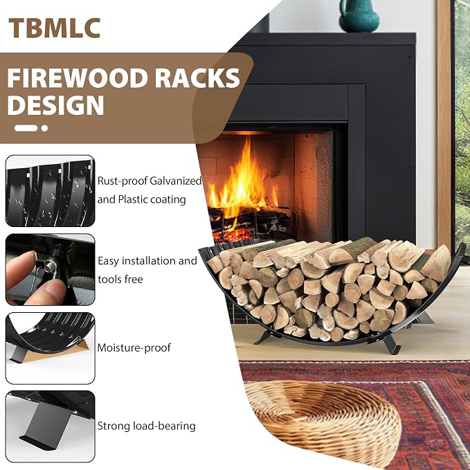 32 inch Diameter Sector Firewood Rack Storage -0.8MM Thick Galvanized Steel - Image 2