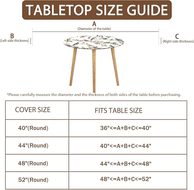 Spring Summer Round Fitted Tablecloth - Image 4