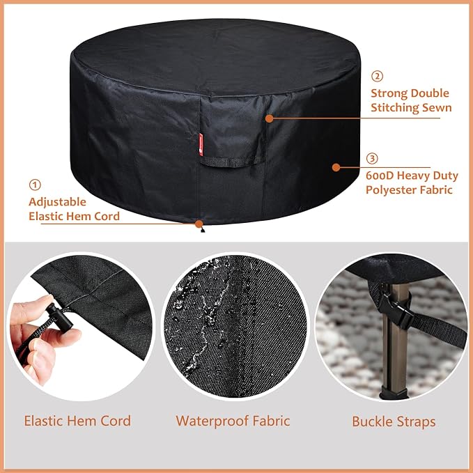 SheeChung Fire Pit Cover Round 56”D X 22”H - Image 5