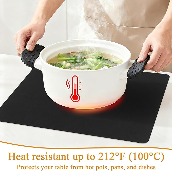 SHACOS Placemats Set of 6 Faux Leather Waterproof Leakproof Wipeable PU - Image 3