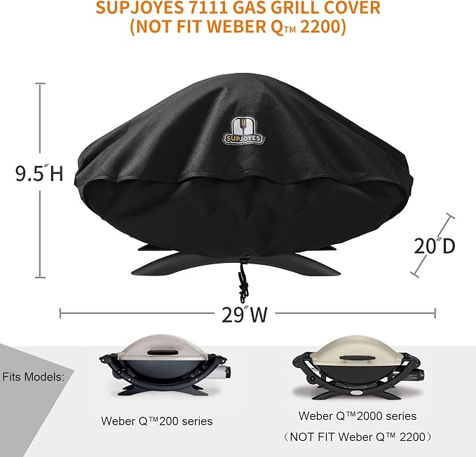 SUPJOYES Grill Cover for Weber Q Series Grills, Portable BBQ Cover for Weber - Image 2