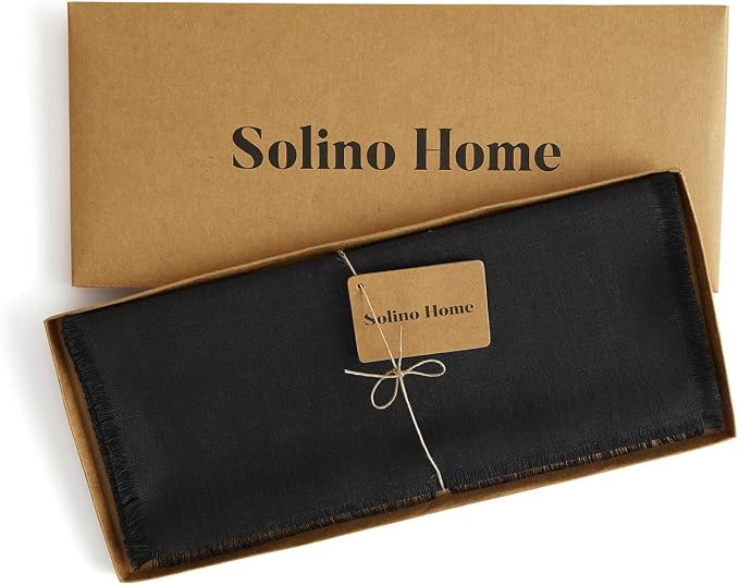Solino Home Linen Black Table Runner 36 Inches - Image 5