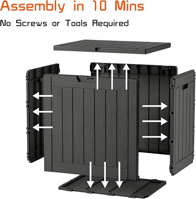 30 Gallon Deck Box, Resin Outdoor Storage Box - Image 7