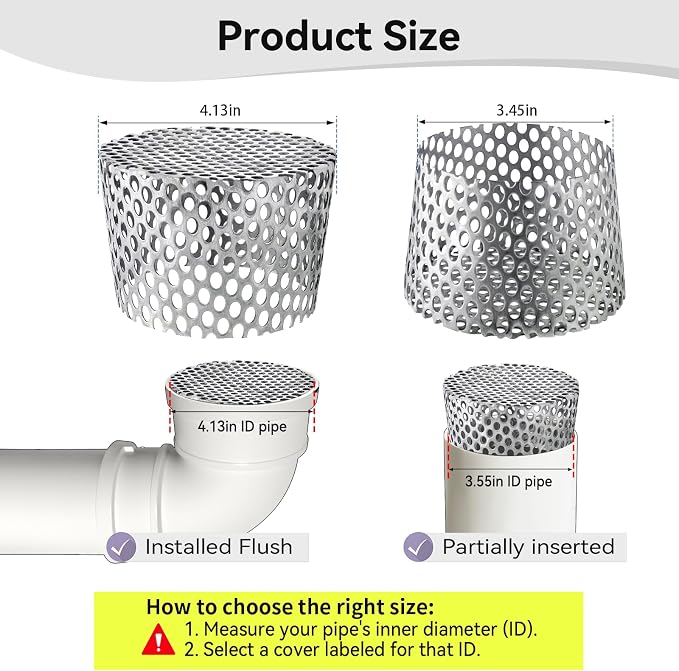 PVC Termination Cap Vent Cover, Stainless Steel Mesh Screen Vent Cover Slot - Image 2