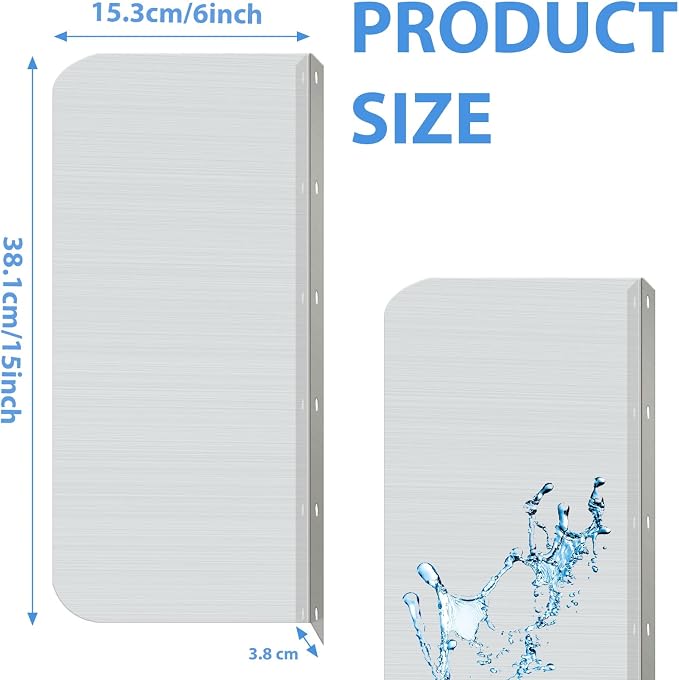 Therwen 2 Pcs Stainless Steel Side Splash Guard - Image 2