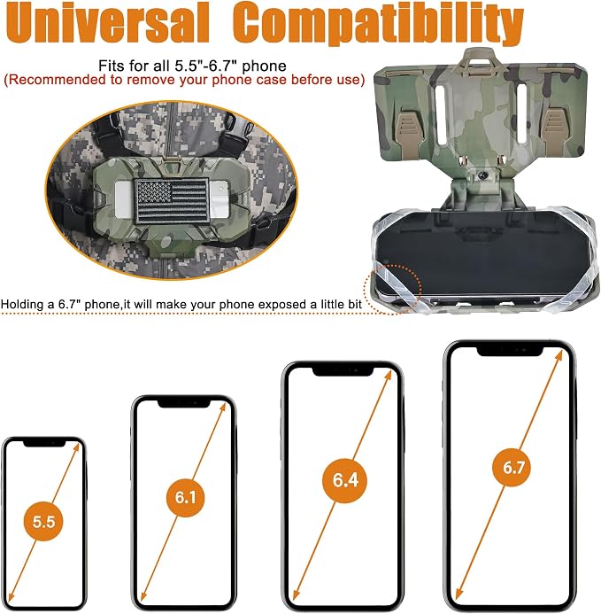 Tactical Plate Carrier Phone Mount, Universal Molle Phone Holder, Tactical - Image 3