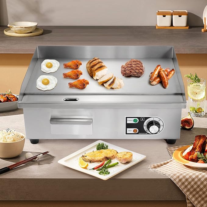 WICHEMI Commercial Electric Griddle 22" 3000W Flat Top Grill Countertop Griddle - Image 8
