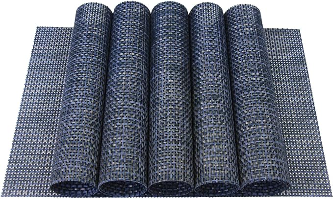 Thicken Placemats Set of 6 Vinyl Heat-Resistant Table Mats Washable Plastic - Image 4