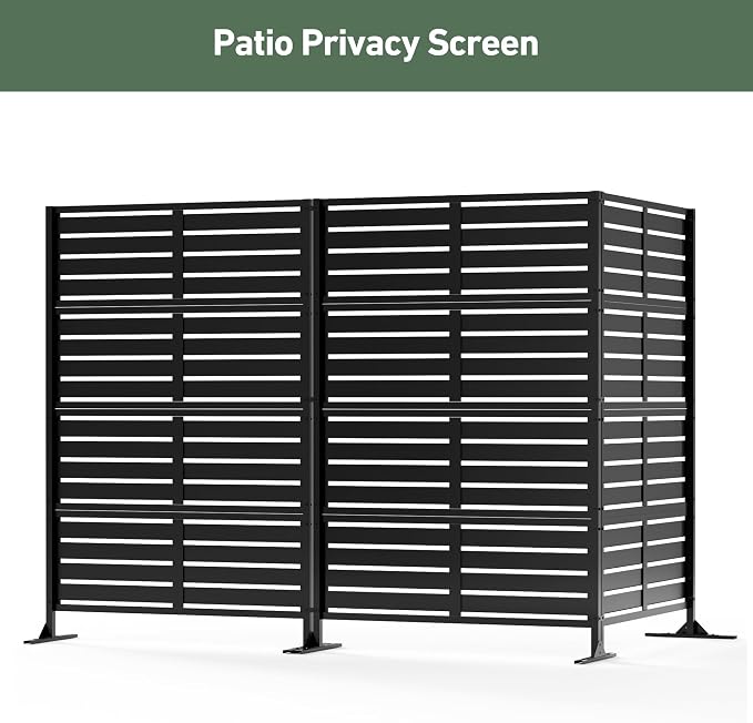 Modern Shade Metal Privacy Screen Outdoor 72" H x 48" W, Stable & Durable - Image 7