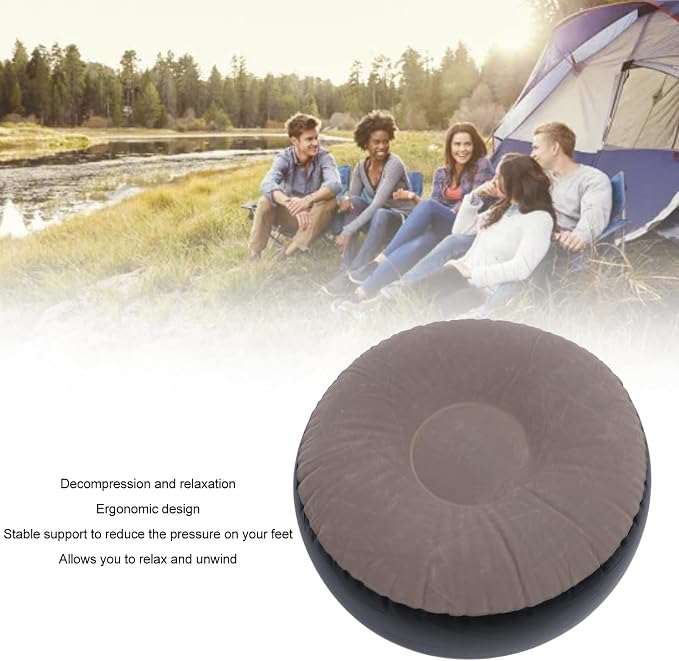 ZJchao Pouf Ottoman, Outdoor Ottoman, Inflatable Foot Rest, Inflatable Flocking - Image 4