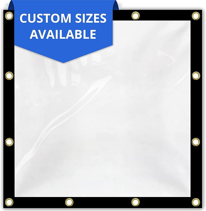 Covers & All Custom Clear Tarps Heavy Duty Waterproof Material, 18 oz Clear PVC by CoversAll