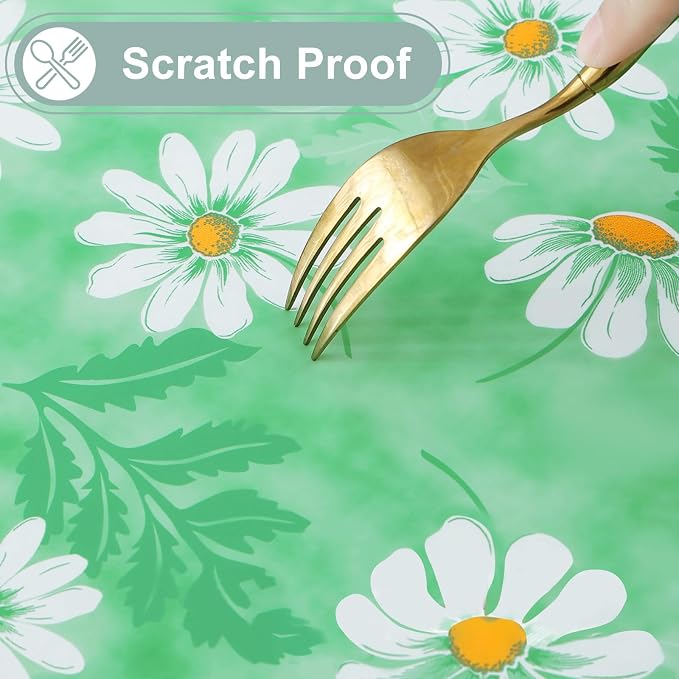 misaya Square Waterproof Vinyl Table Cloth, Wipeable Tablecloth - Image 4