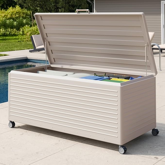 MIRADOR 281 Gallon Outdoor Storage Box Waterproof, Metal Deck Box by Mirador