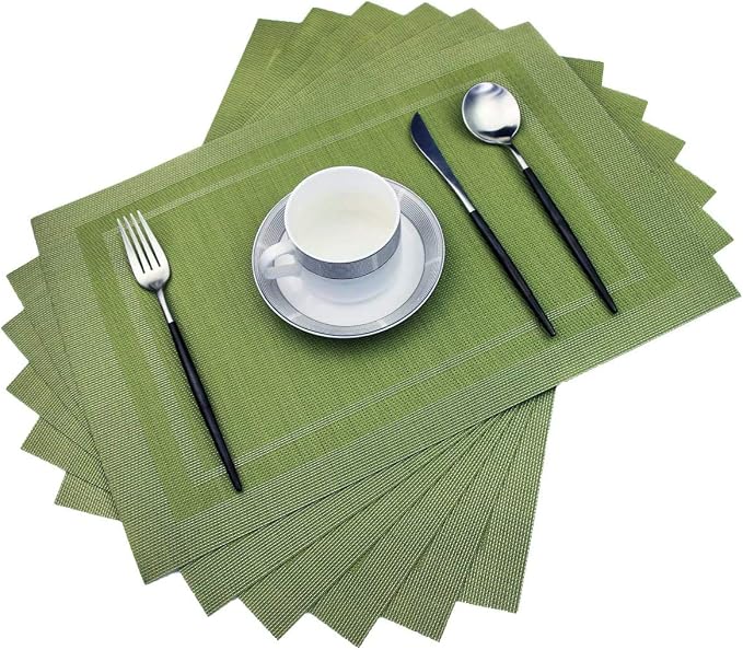 PIGCHCY Heat Insulation Non Slip Plastic Placemats, Washable Easy to Clean by PIGCHCY