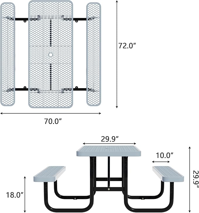 6 FT Heavy Duty Picnic Table - Image 2