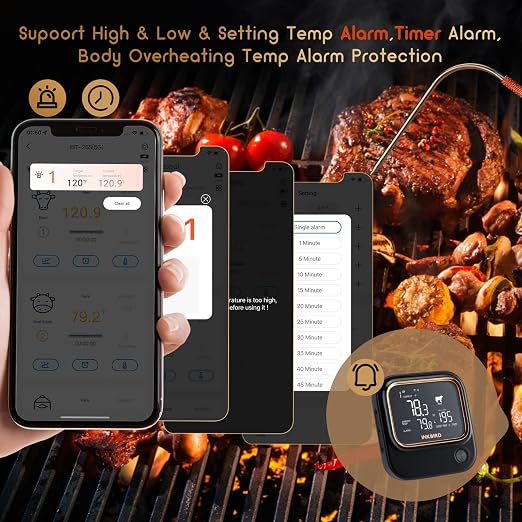 5GHz WiFi & Bluetooth 5.1 Meat Thermometer, Inkbird WiFi Grill Meat Thermometer - Image 4