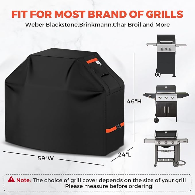 Grill Cover 600D Heavy Duty, Universal Fit Waterproof BBQ Grill Protector - Image 2