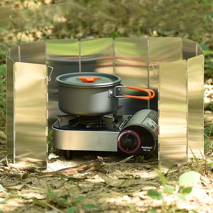 Camping Stove Windscreen 16 Plates Folding Outdoor Stove Windshield Camp Stove - Image 7