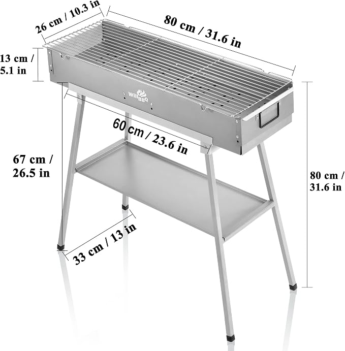 WILLBBQ Charcoal Grills Commercial Quality Portable Hibachi BBQ Lamb Skewer - Image 3
