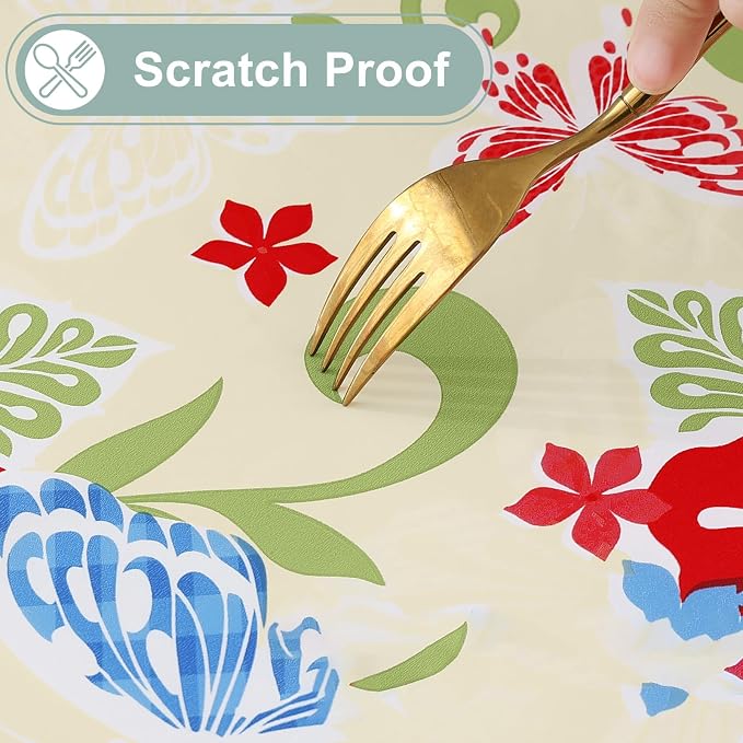 misaya Rectangle Waterproof Vinyl Table Cloth, Wipeable Tablecloth - Image 4