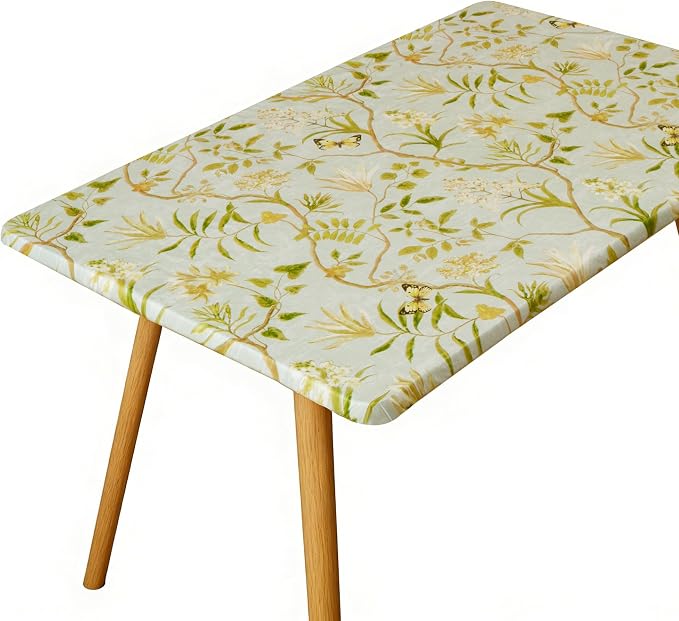 Rectangle Picnic Table Cloth, Elastic Waterproof Fitted Vinyl Tablecloths by Unknown