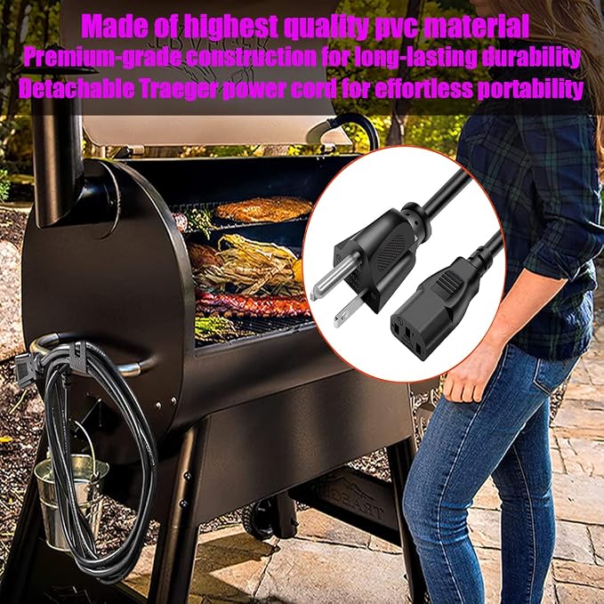 Pellet Smoker Grill Power Cord Kit Replacement Part Compatible - Image 5